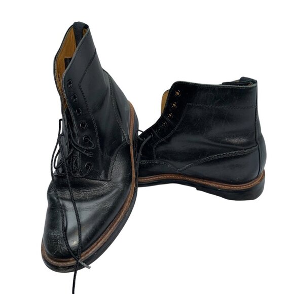 mark monairy England hand made black mens oxford boots 9 1/2 main image 8